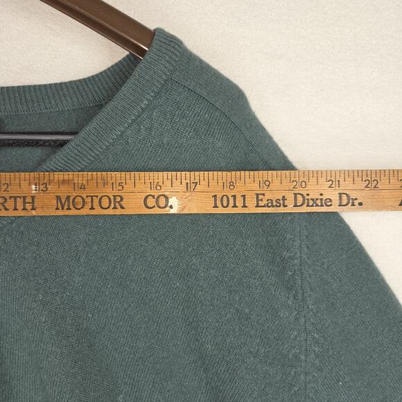 Vtg Lands End Sweater Mens Sweater Green XL Cashmere Blend Preppy y2k Academia - Picture 5 of 11